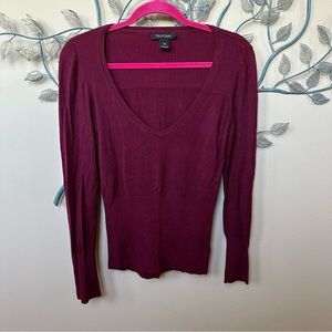 White House Black Market burgundy v-neck sweater XS